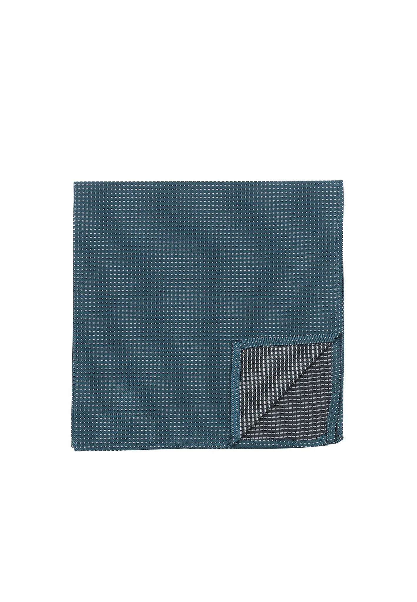 (Petrol) Einstecktuch Herren aus 100% Seide Picoté 28x28cm Detailansicht