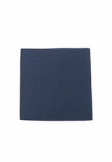 (Dunkelblau) Einstecktuch Herren aus 100% Seide Picoté 28x28cm flach
