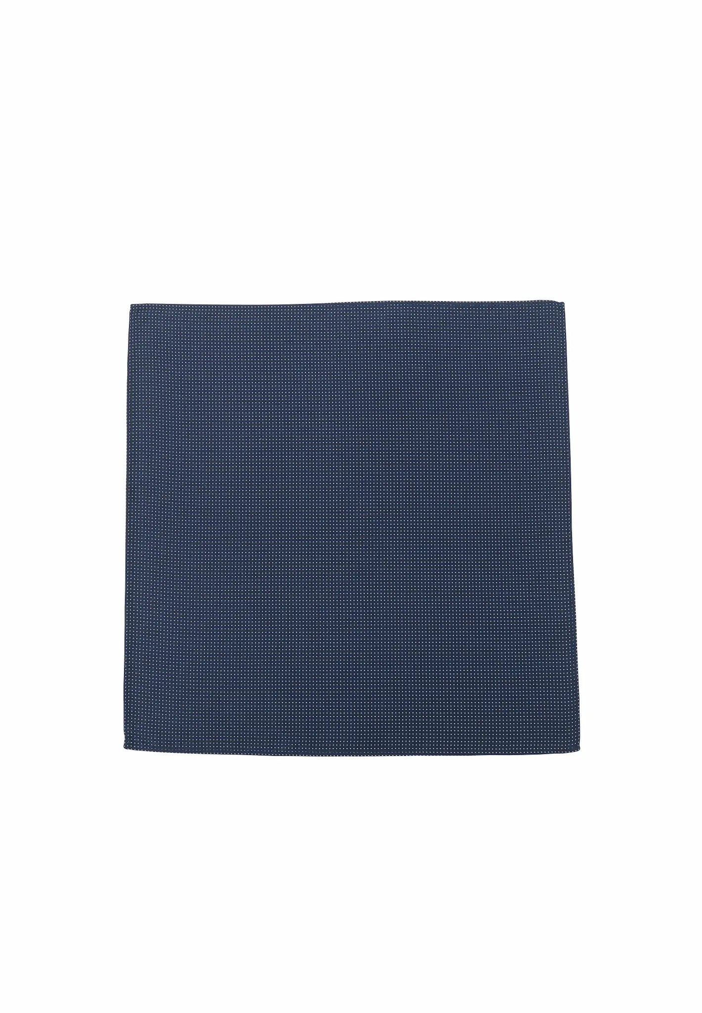 (Dunkelblau) Einstecktuch Herren aus 100% Seide Picoté 28x28cm flach
