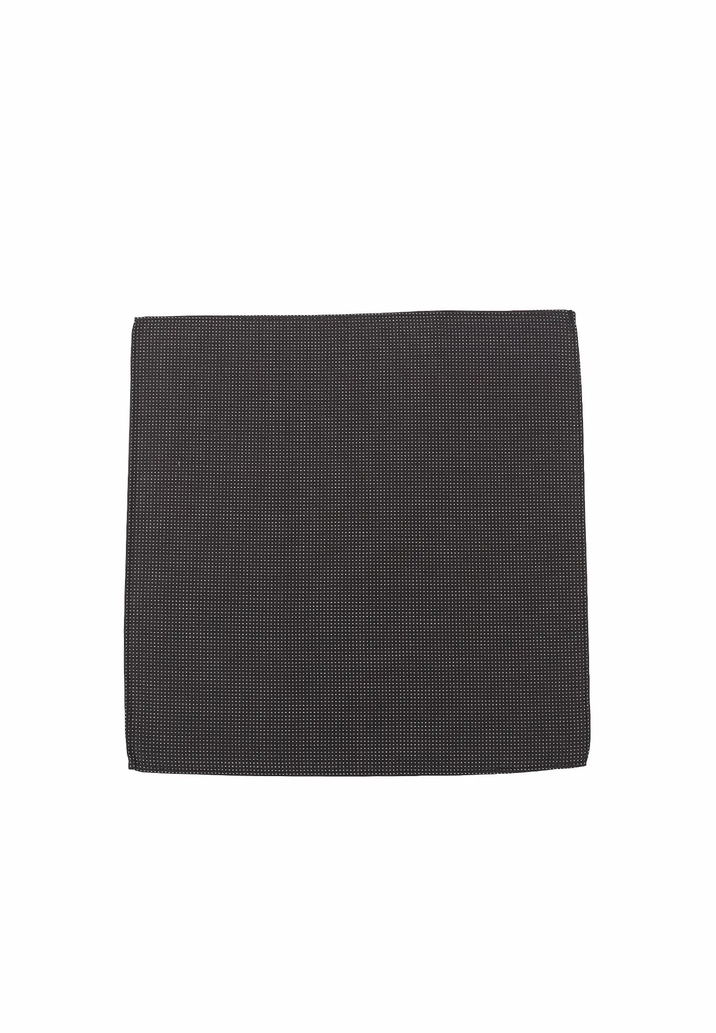 (Dunkelbraun) Einstecktuch Herren aus 100% Seide Picoté 28x28cm flach