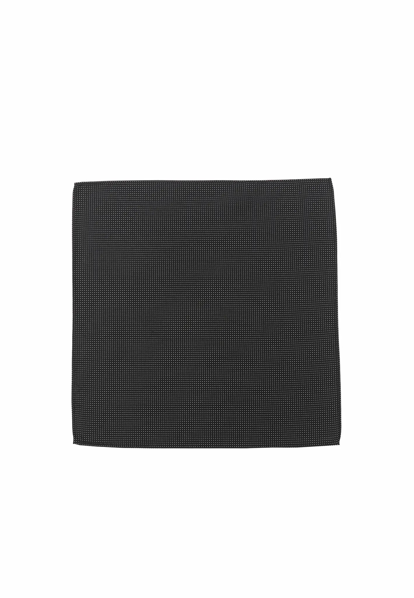 (Schwarz) Einstecktuch Herren aus 100% Seide Picoté 28x28cm flach