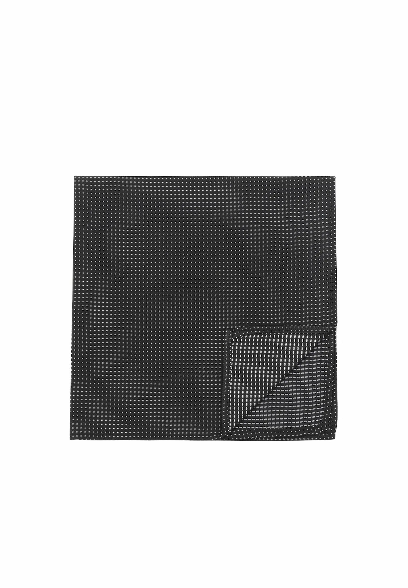 (Schwarz) Einstecktuch Herren aus 100% Seide Picoté 28x28cm Detailansicht