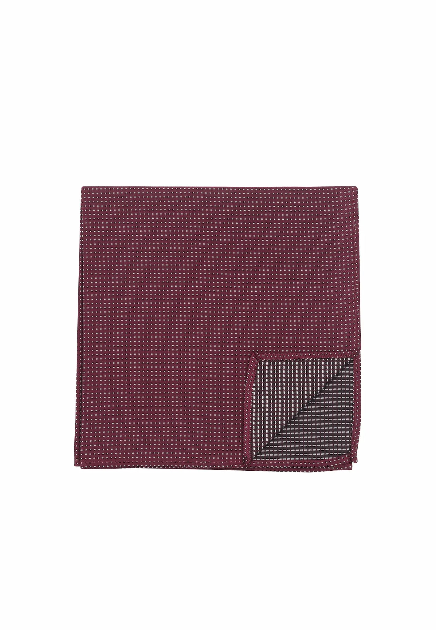(Weinrot) Einstecktuch Herren aus 100% Seide Picoté 28x28cm Detailansicht