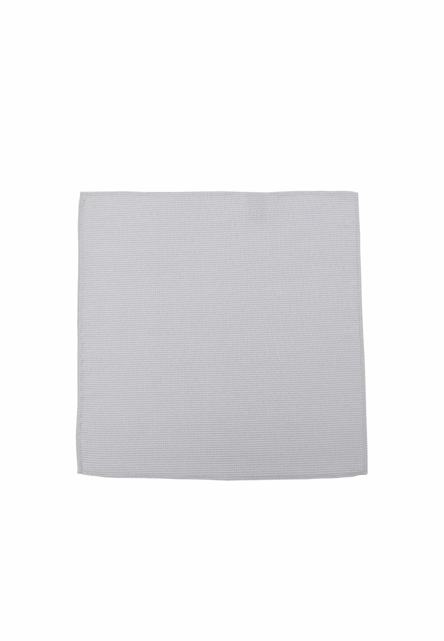 (Hellgrau) Einstecktuch Herren aus 100% Seide Picoté 28x28cm flach