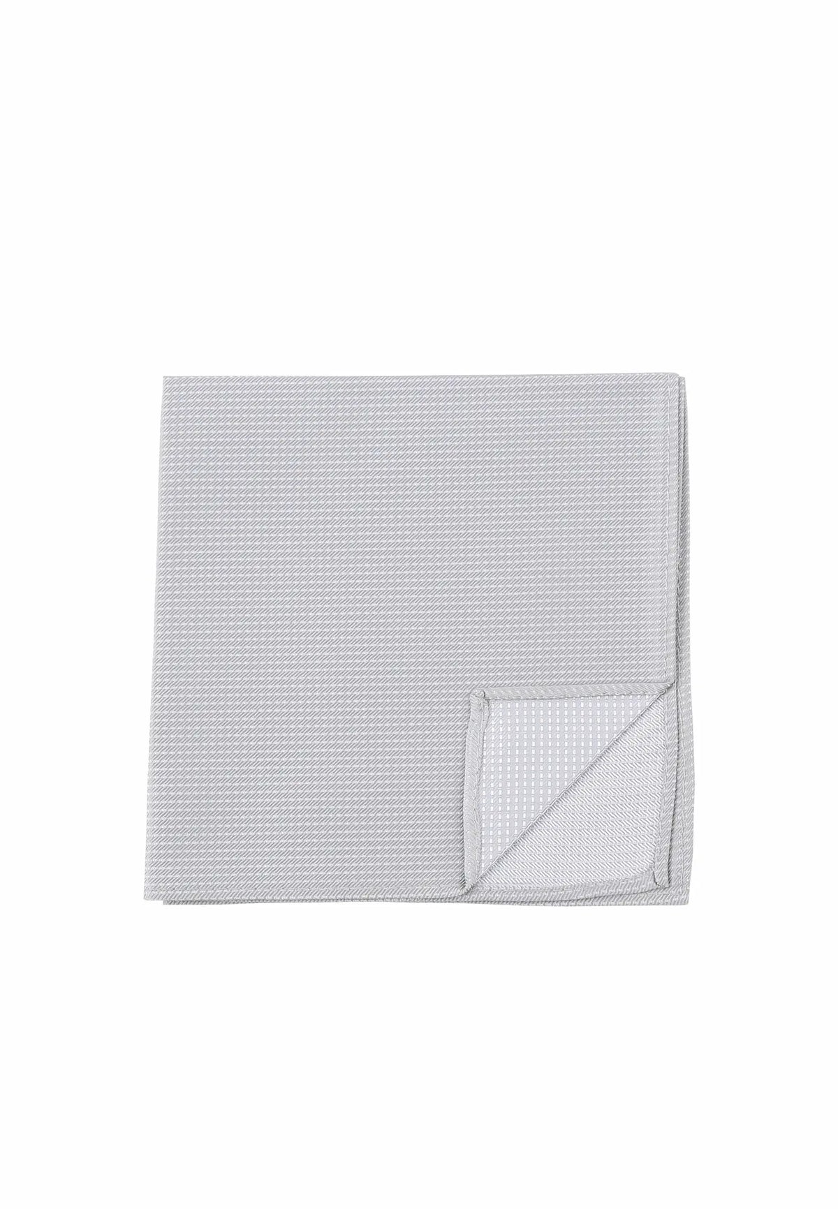(Hellgrau) Einstecktuch Herren aus 100% Seide Picoté 28x28cm Detailansicht