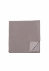 (Beige) Uni Einstecktuch aus Seide Rückseite 28x28cm