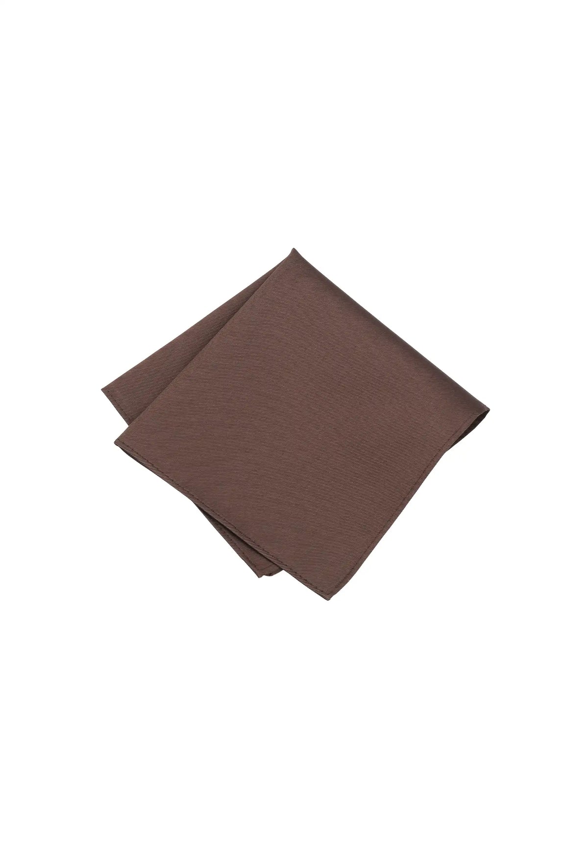 (Braun) Uni Einstecktuch aus Seide gefaltet 28x28cm
