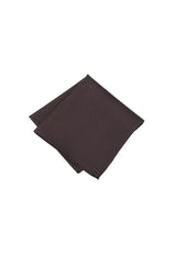 (Dunkelbraun) Uni Einstecktuch aus Seide gefaltet 28x28cm