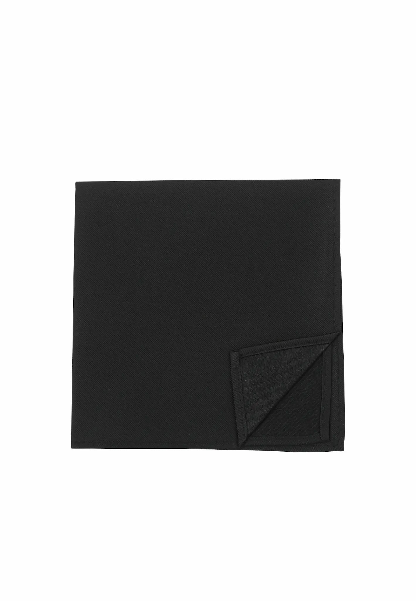 (Schwarz) Uni Einstecktuch aus Seide Rückseite 28x28cm