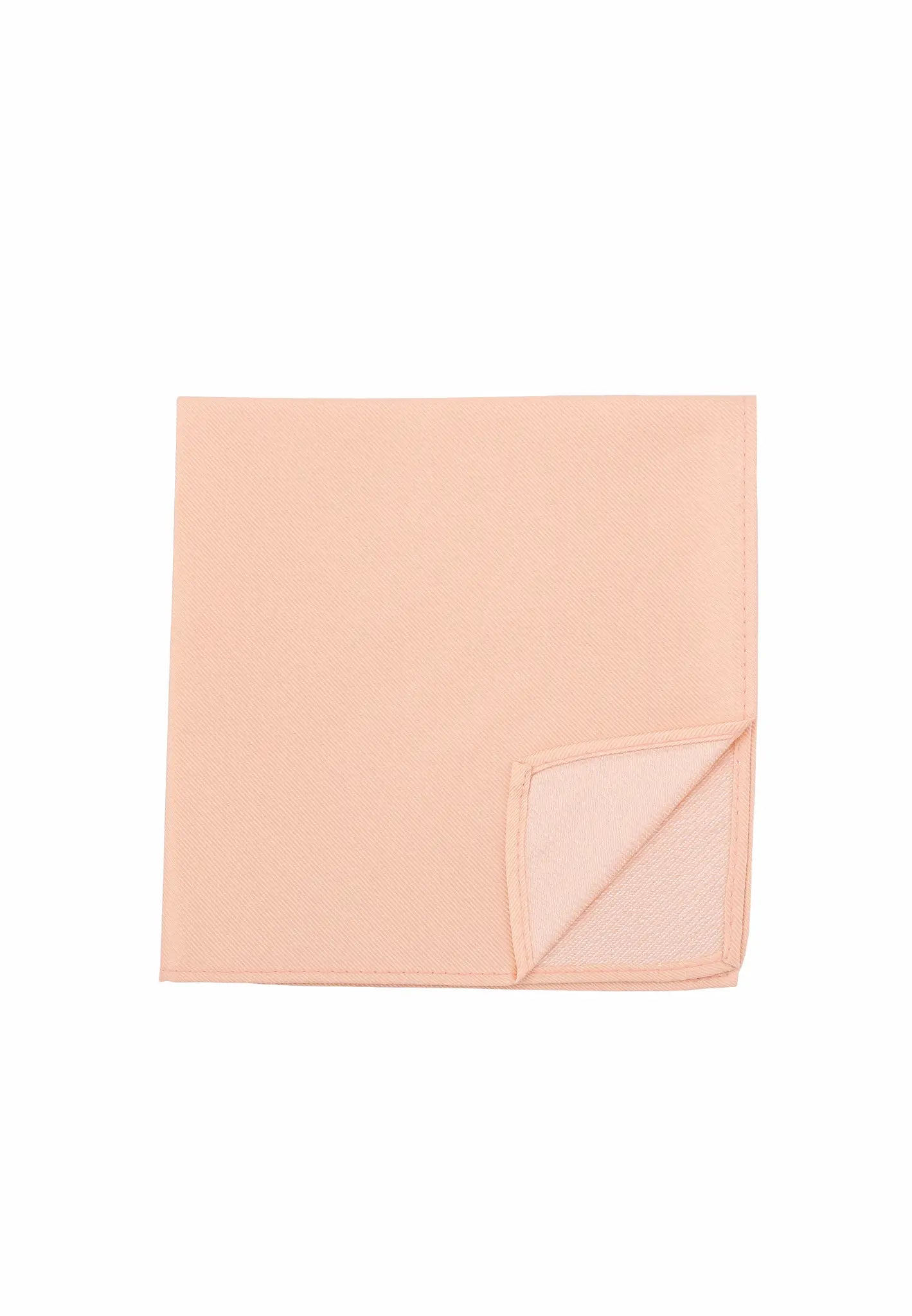 (Apricot) Uni Seiden-Einstecktuch 28x28cm in Pastellfarbe, Vorderseite mit Ecke