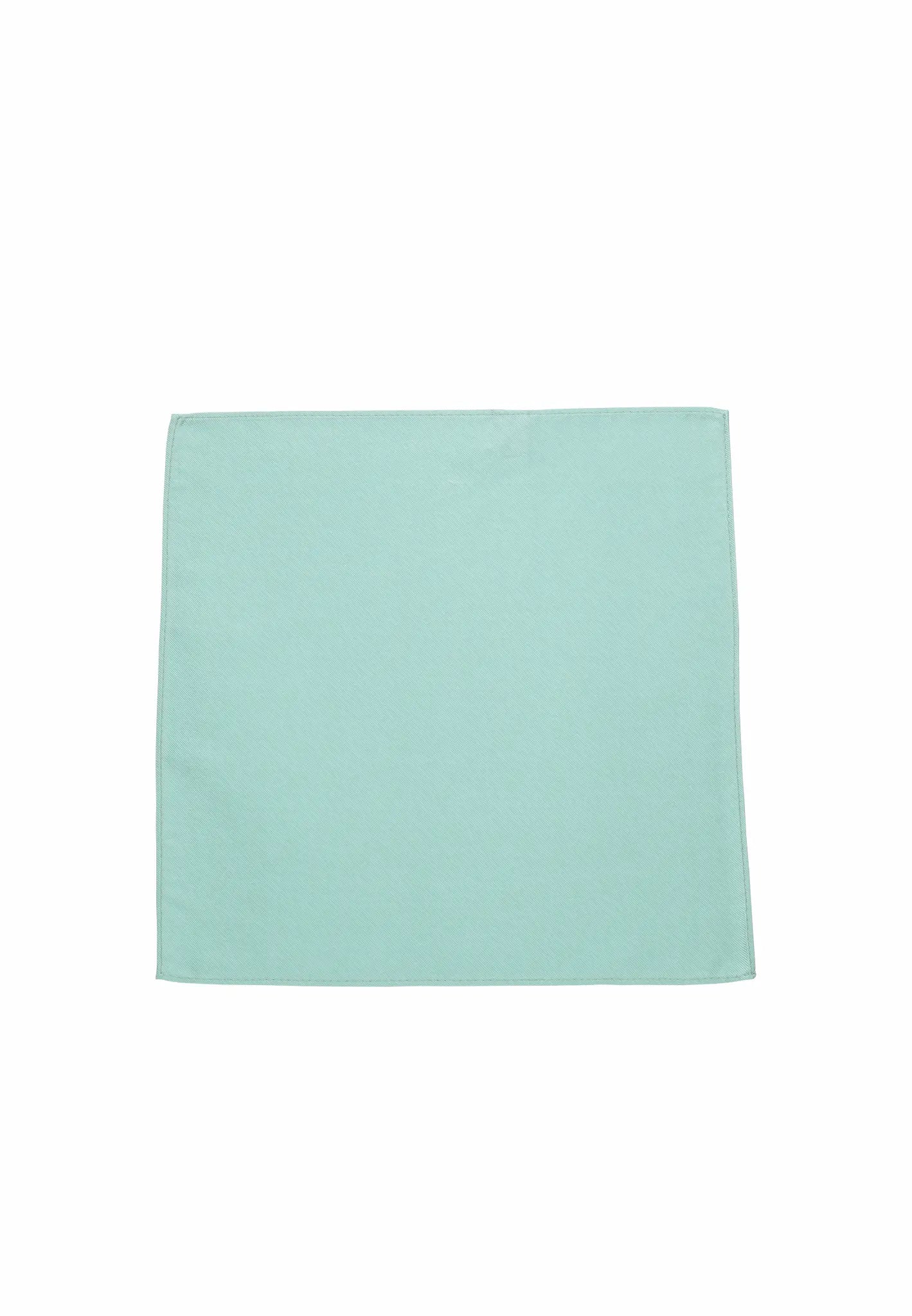(Türkis) Uni Einstecktuch aus 100% Seide in Pastellfarbe, Vorderseite glatt