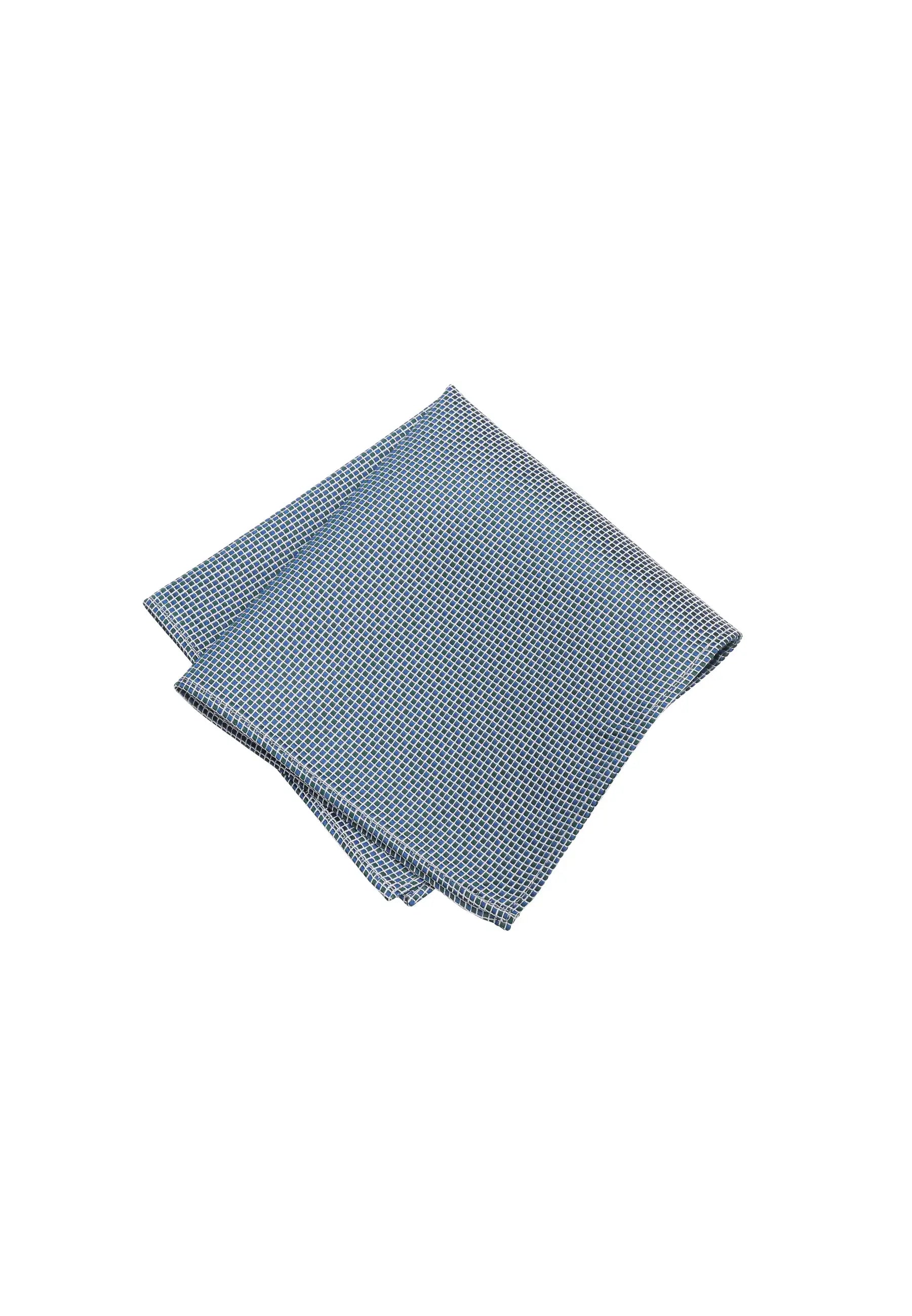 (Grün) Einstecktuch aus 100% Seide im Kachelmuster, gefaltet