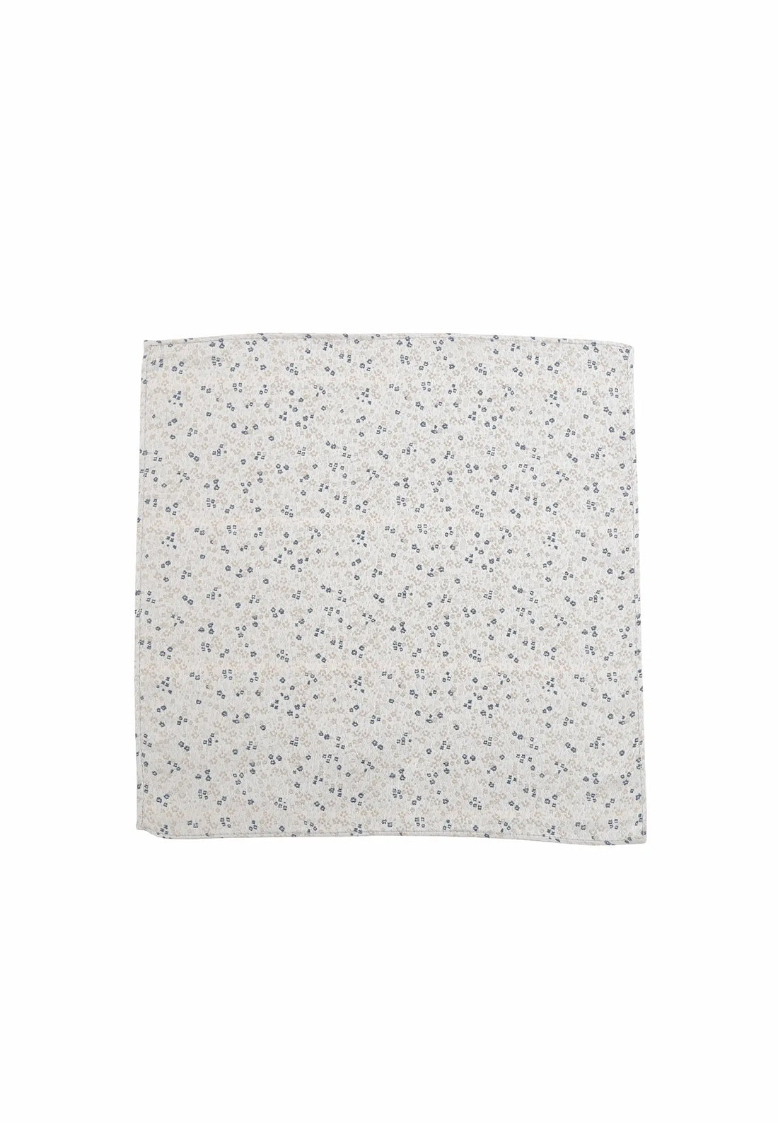 (Beige) Seiden-Einstecktuch mit floralem Muster, ausgebreitet, 28 x 28 cm