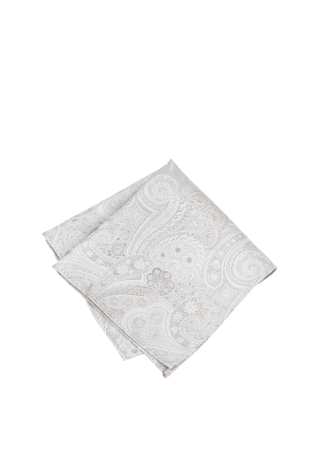(Beige) Einstecktuch Hochzeit Paisley Seide – diagonal gefaltet