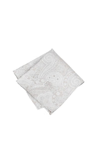 (Beige) Einstecktuch Hochzeit Paisley Seide – diagonal gefaltet
