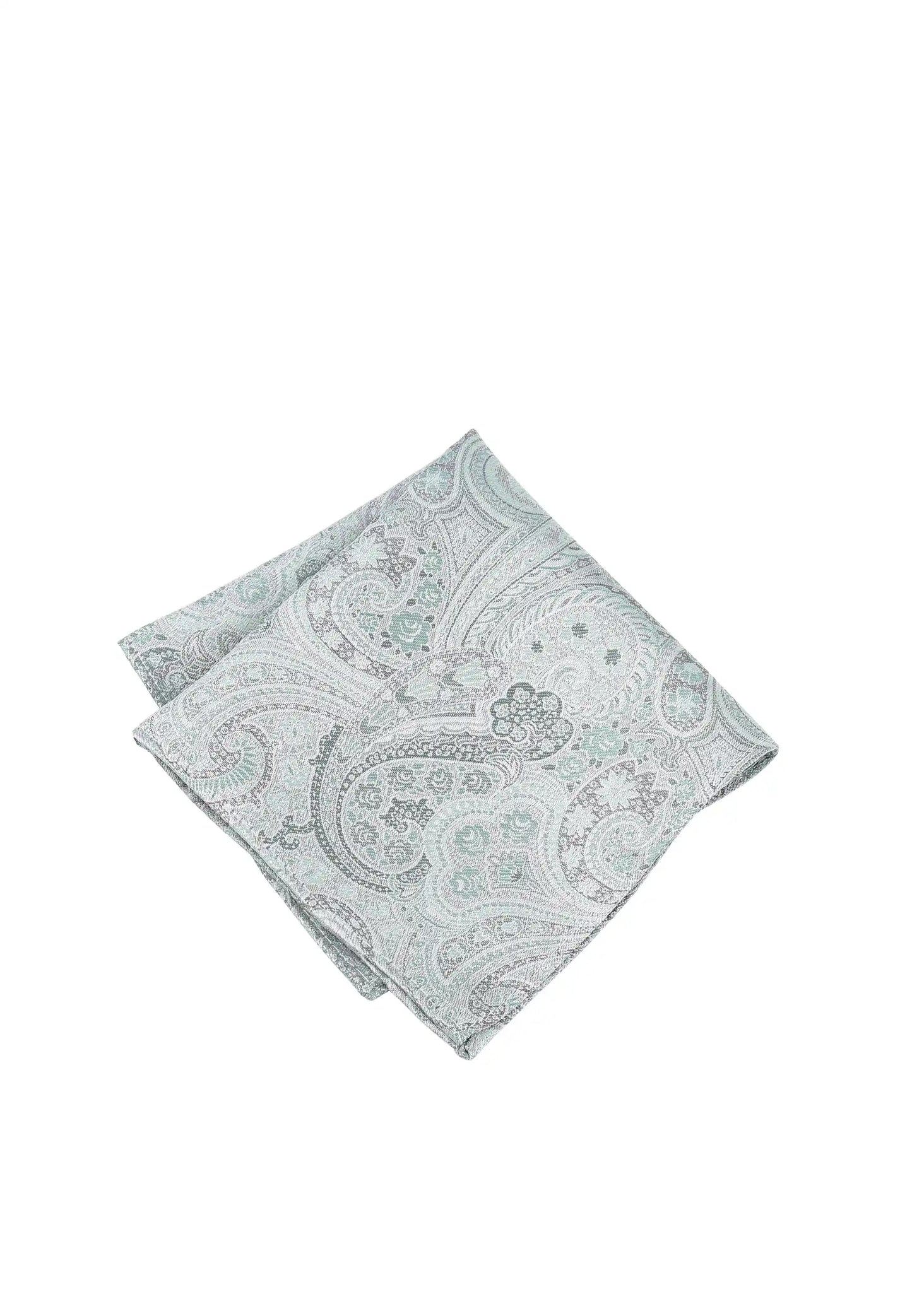 (Grün) Einstecktuch Hochzeit Paisley Seide – diagonal gefaltet