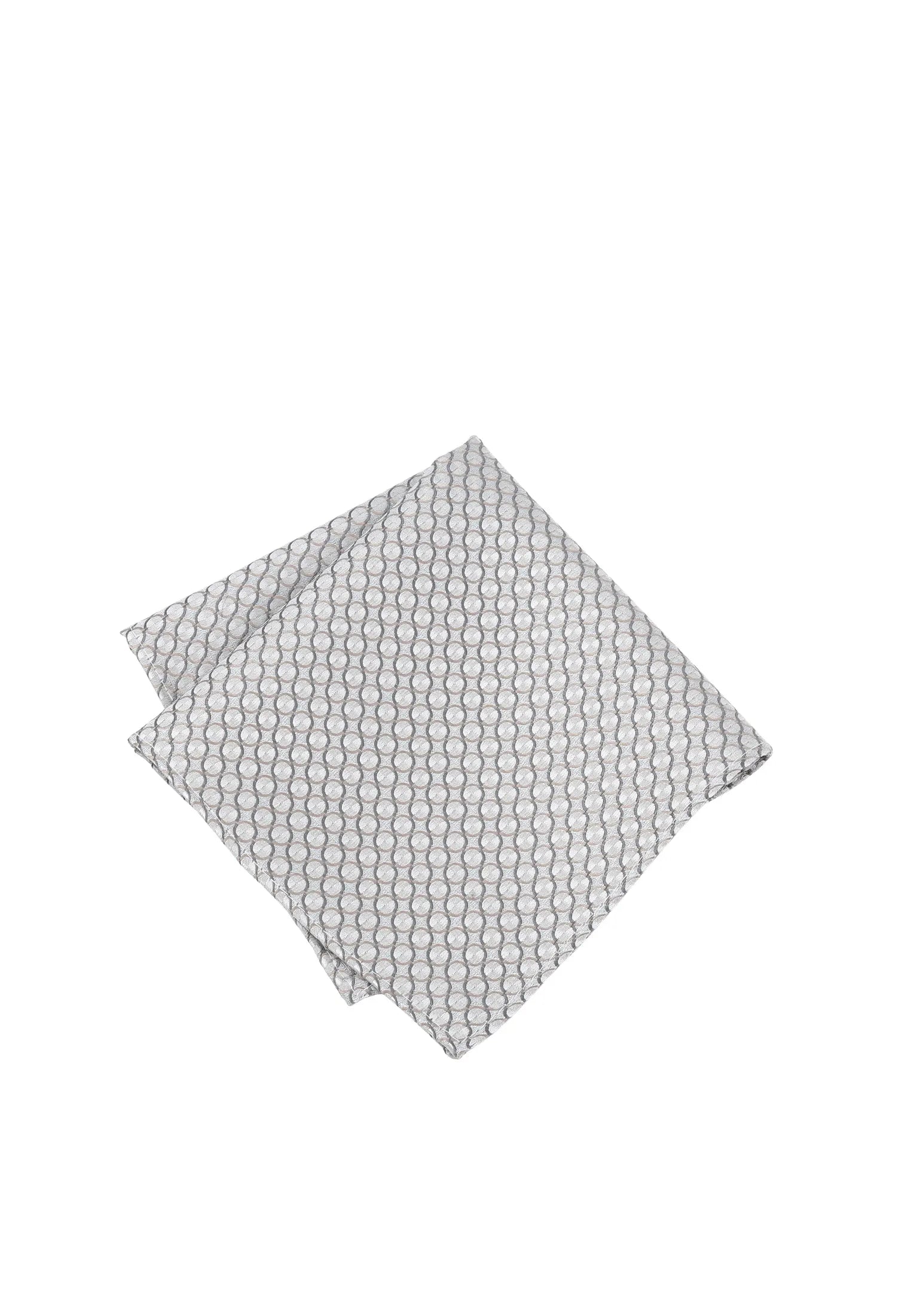 (Silber) Einstecktuch Hochzeit Kreise Seide – diagonal gefaltet