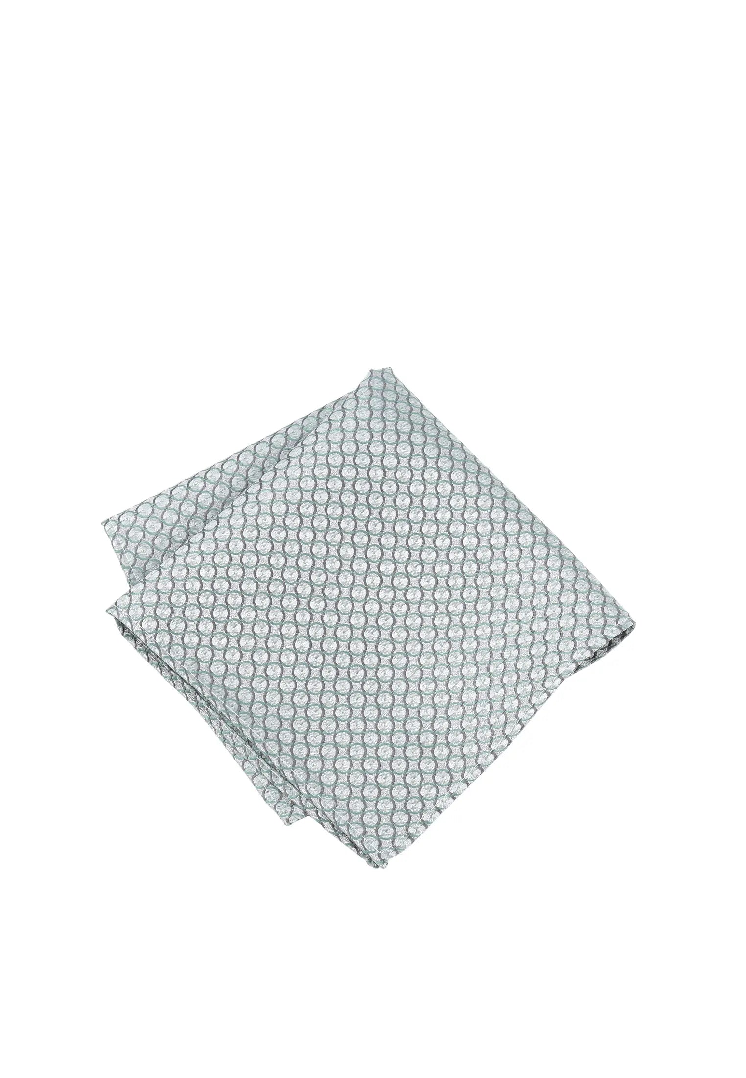 (Grün) Einstecktuch Hochzeit Kreise Seide – diagonal gefaltet