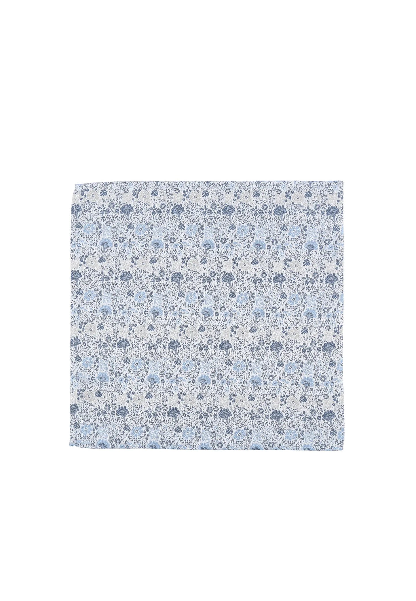(Hellblau) Einstecktuch Hochzeit Floral – Frontalansicht flach ausgelegt