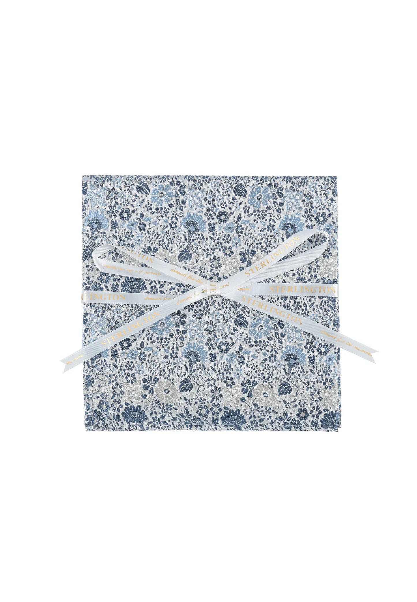 (Hellblau) Einstecktuch Sterlington Floral Seide – mit Geschenkschleife