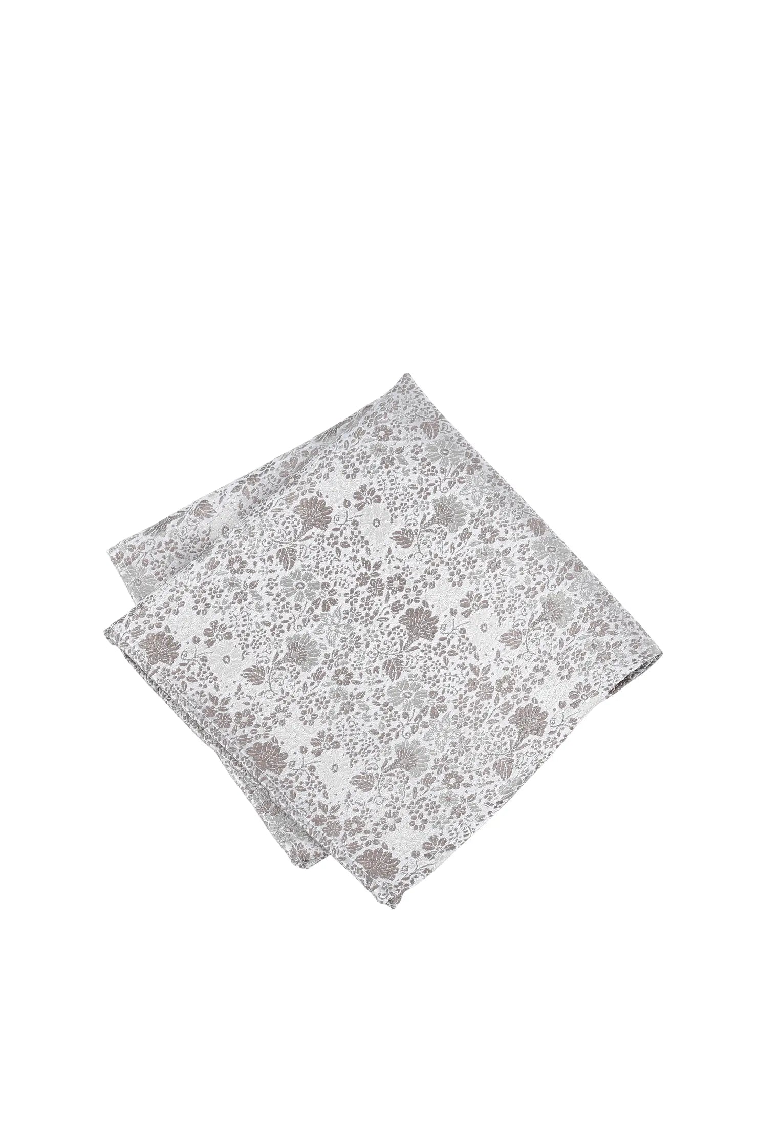 (Taupe) Einstecktuch Hochzeit Floral Seide – diagonal gefaltet