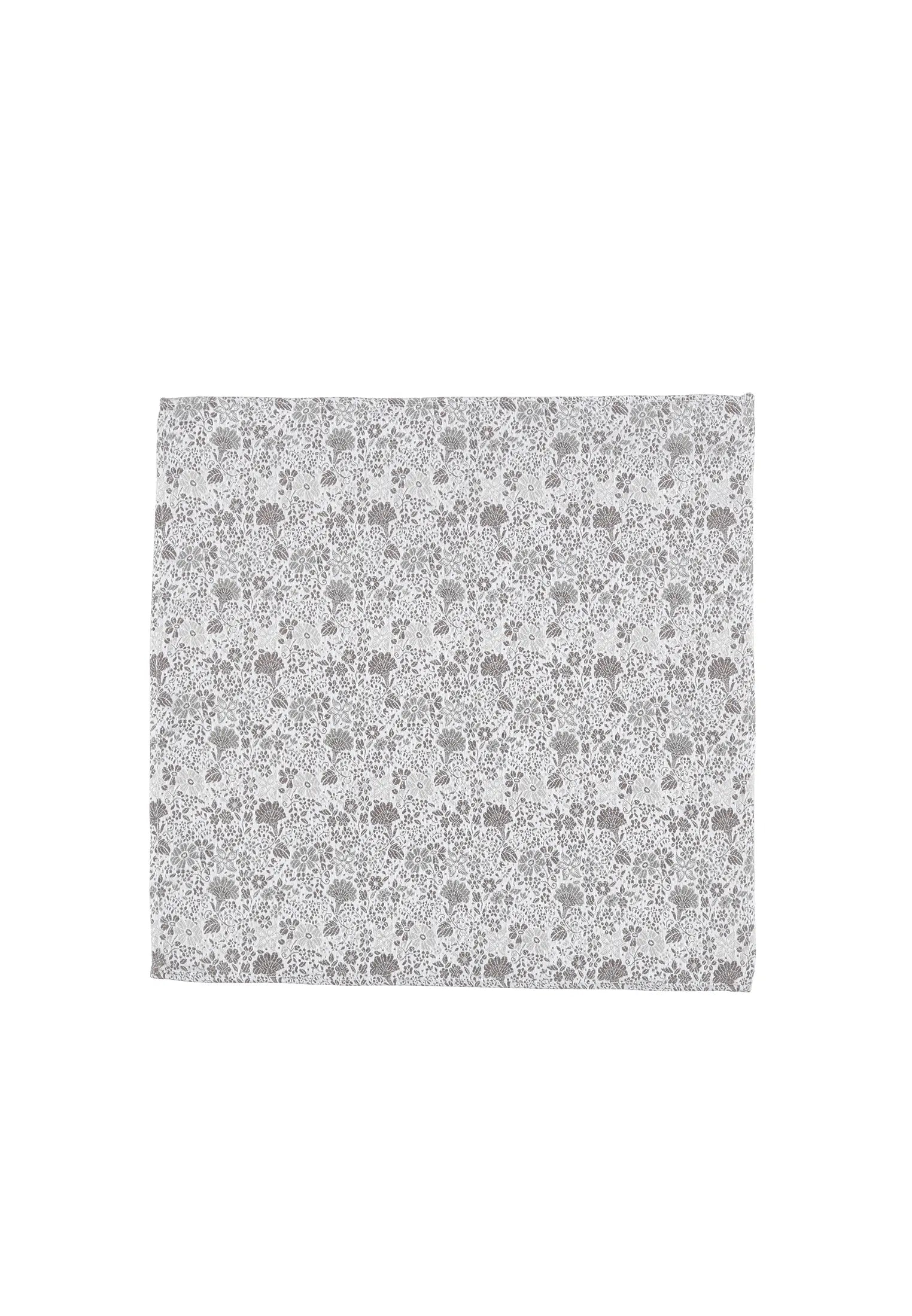 (Taupe) Einstecktuch Hochzeit Floral – Frontalansicht flach ausgelegt