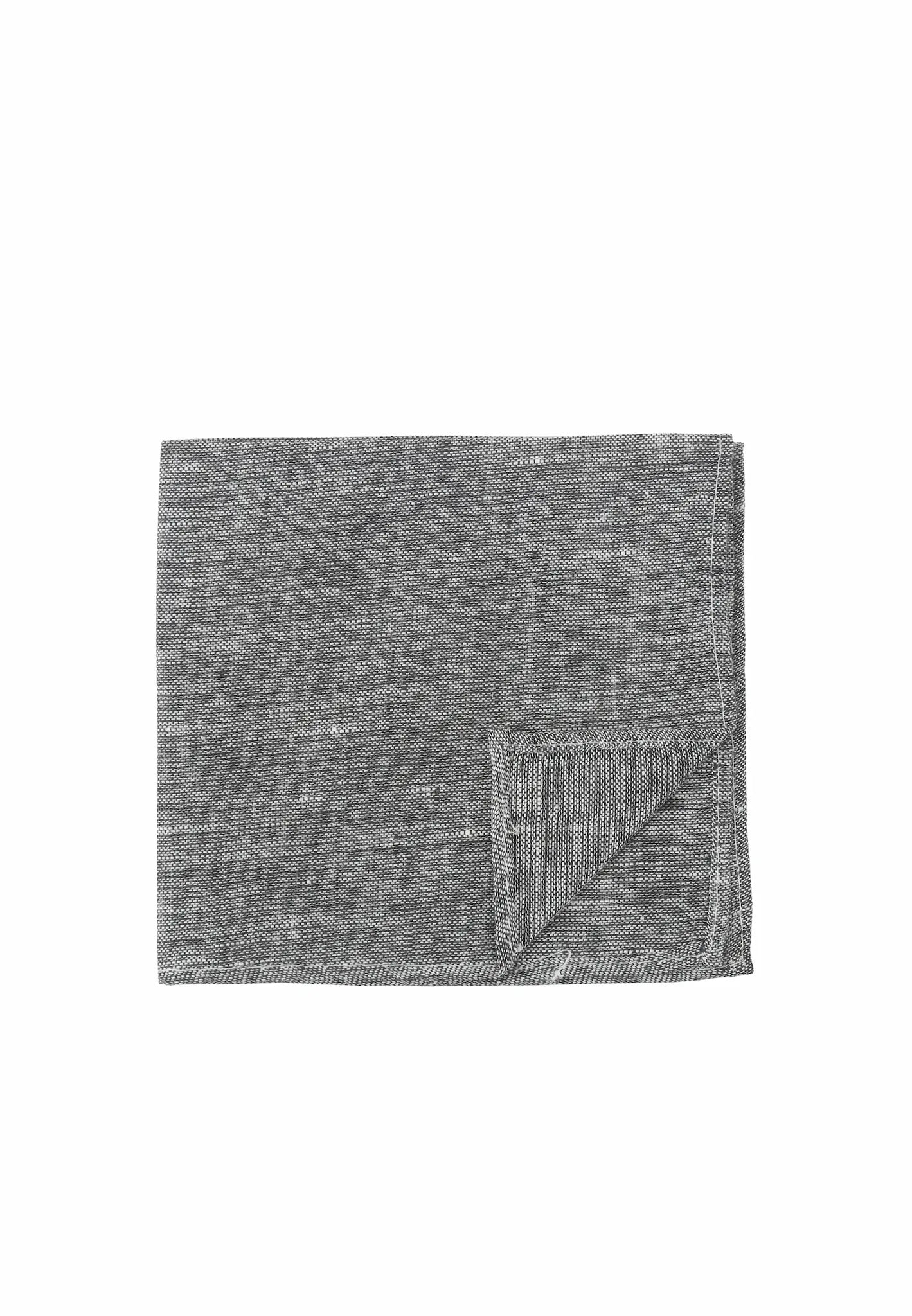 (Grau) Leinen-Einstecktuch Herren – Detailansicht Textur