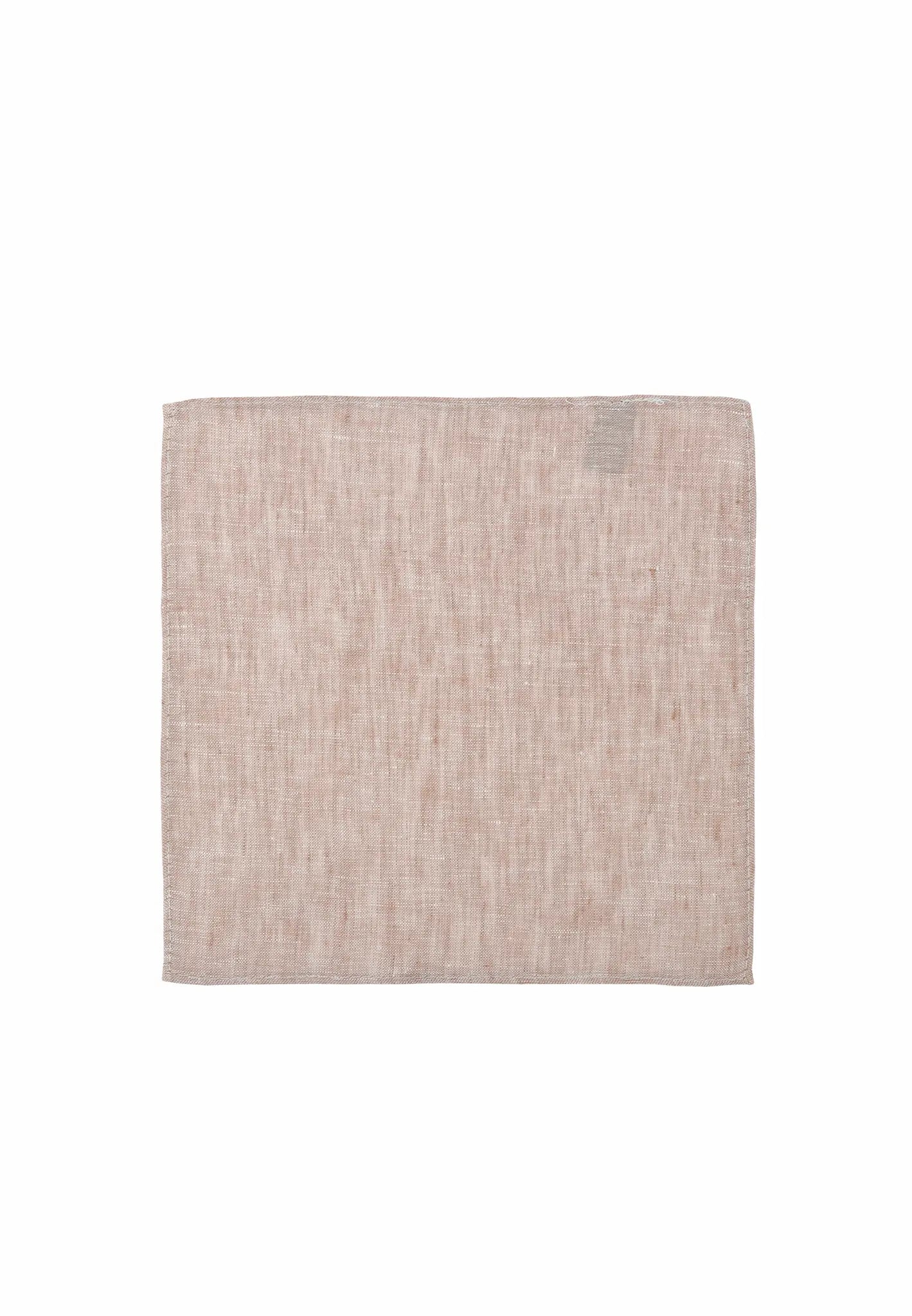 (Beige) Einstecktuch Leinen 28x28 cm – Gesamtansicht