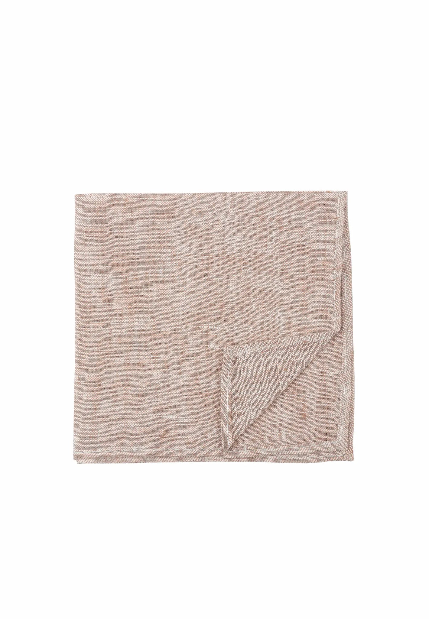 (Beige) Leinen-Einstecktuch Herren – Detailansicht Textur