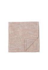 (Beige) Leinen-Einstecktuch Herren – Detailansicht Textur
