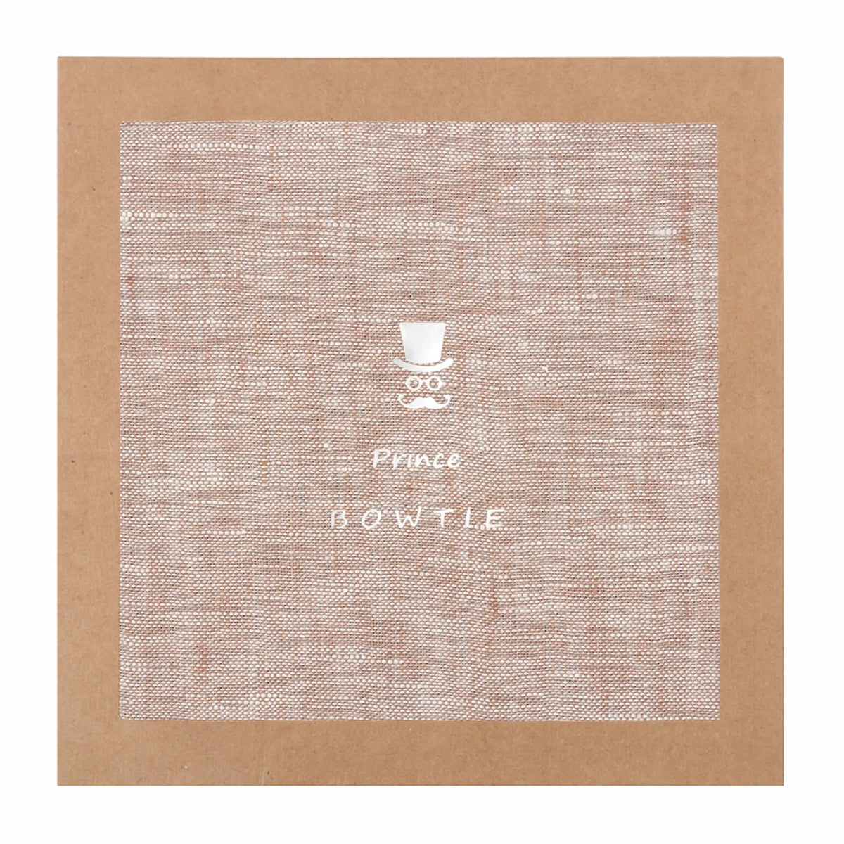 (Beige) Leinen-Einstecktuch in Geschenkverpackung – Prince Bowtie