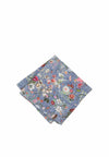 (Blau) Einstecktuch Herren Blumenmuster Seide – Pochette gefaltet
