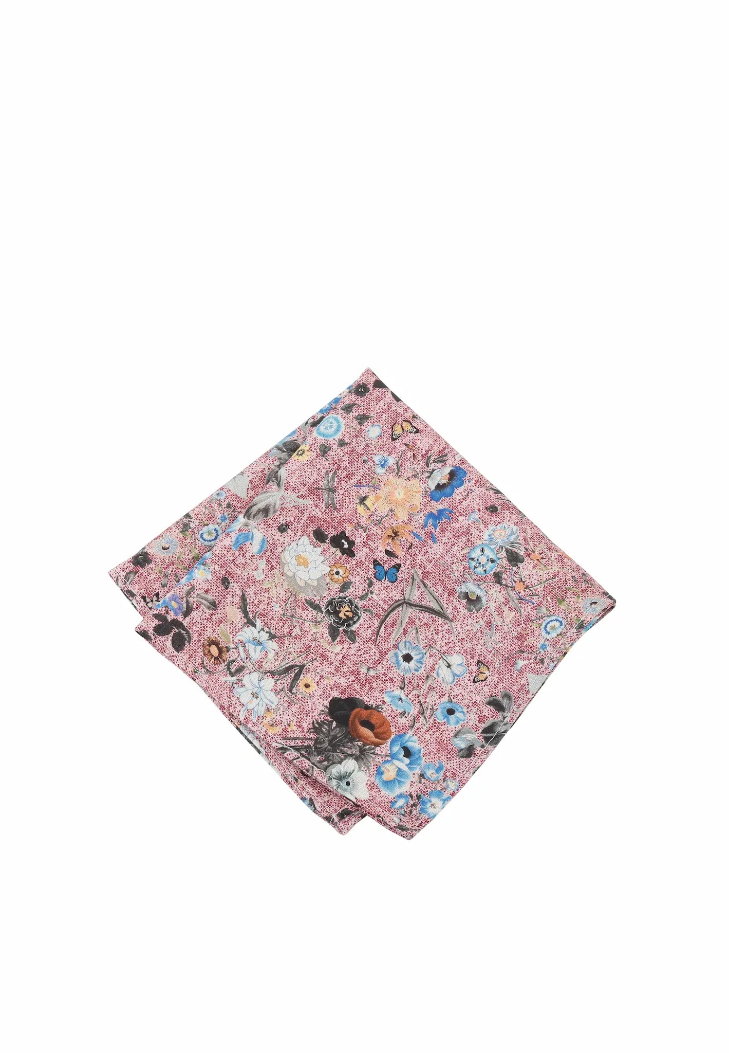 (Rot) Einstecktuch Herren Blumenmuster Seide – Pochette gefaltet