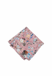 (Rot) Einstecktuch Herren Blumenmuster Seide – Pochette gefaltet