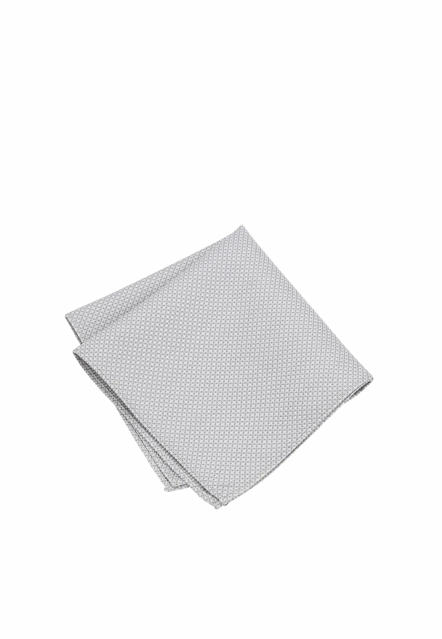 (Silber) Einstecktuch Herren Mikromuster Seide – Pochette gefaltet