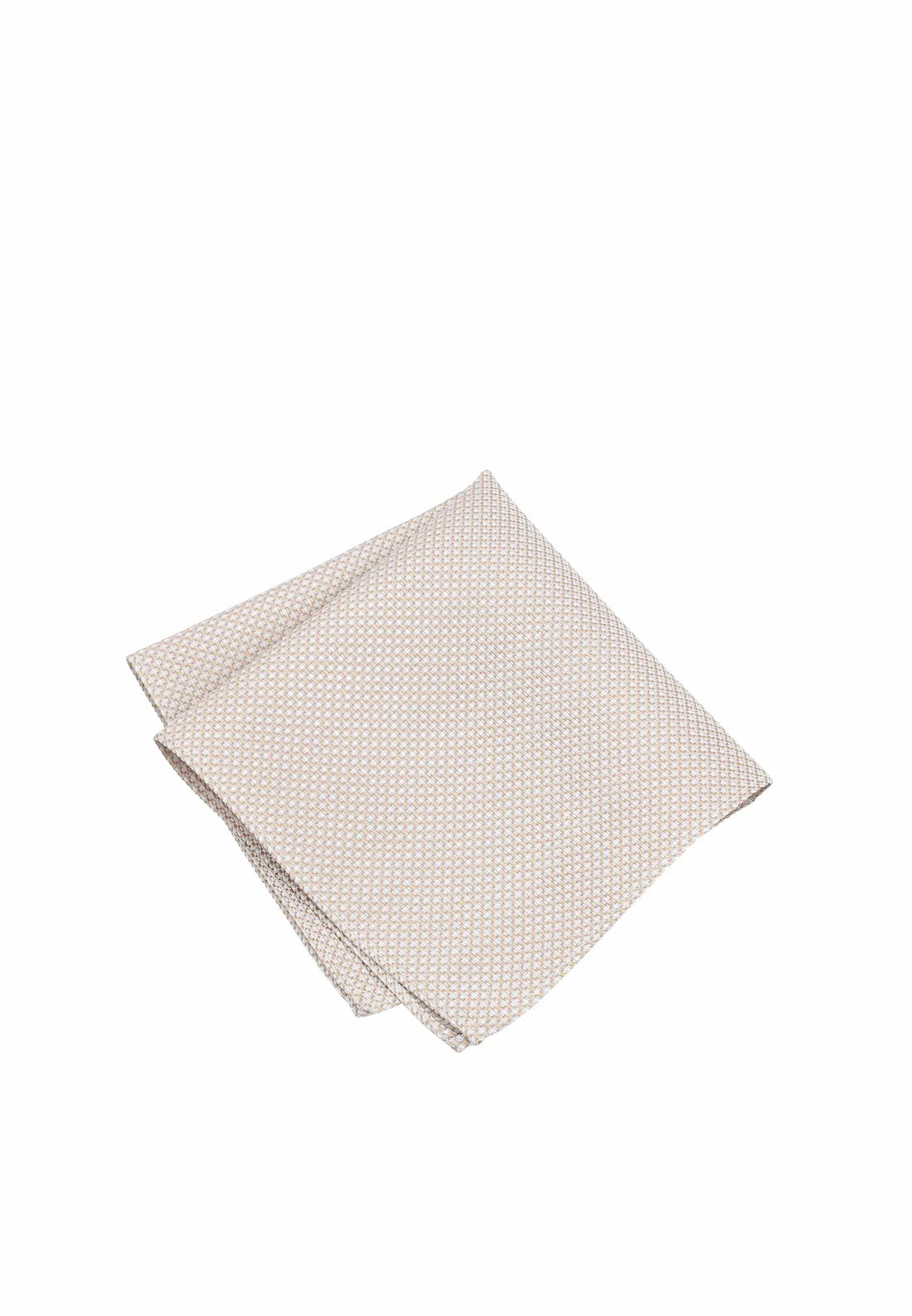 (Beige) Einstecktuch Herren Mikromuster Seide – Pochette gefaltet