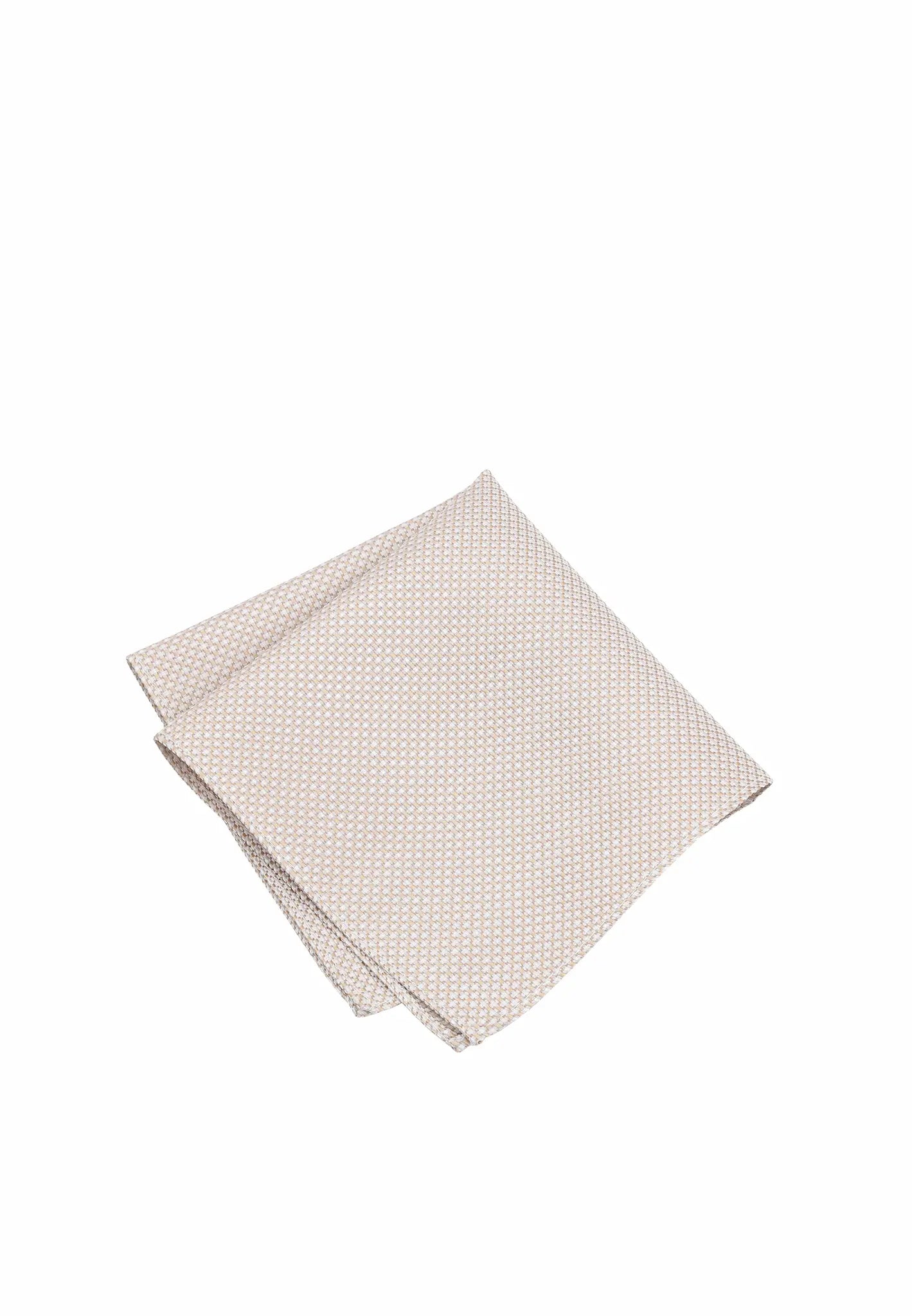 (Beige) Einstecktuch Herren Mikromuster Seide – Pochette gefaltet