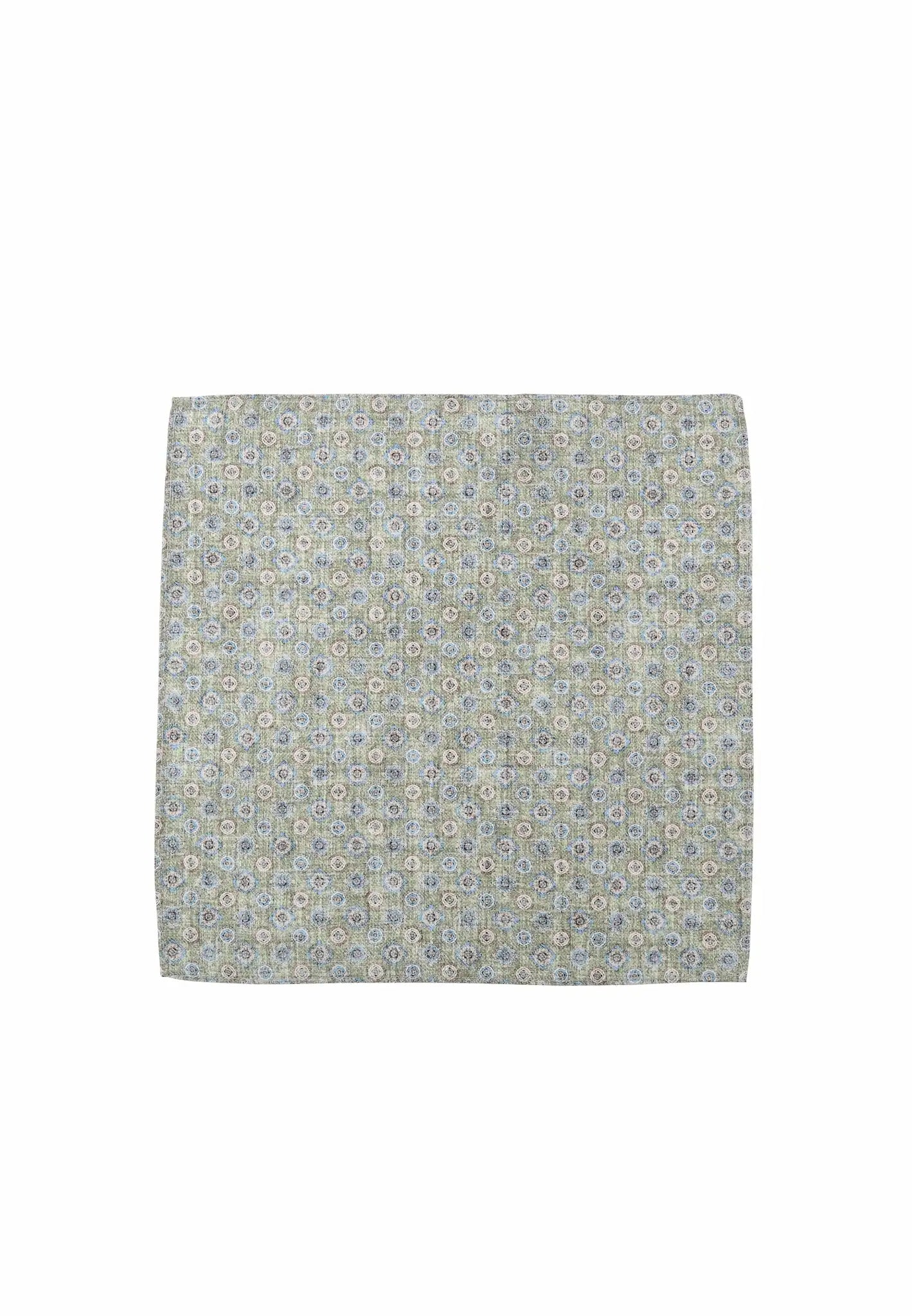 (Grün) Einstecktuch Herren Medaillon-Muster 28x28 cm – Gesamtansicht