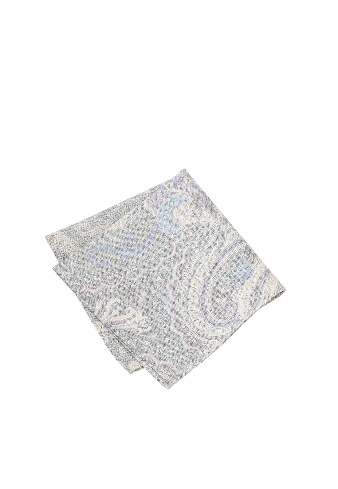 (Grau) Einstecktuch Herren Paisley-Muster Baumwolle – diagonal gefaltet