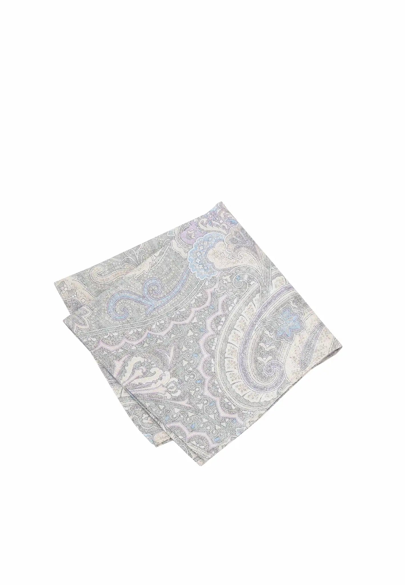 (Grau) Einstecktuch Herren Paisley-Muster Baumwolle – diagonal gefaltet