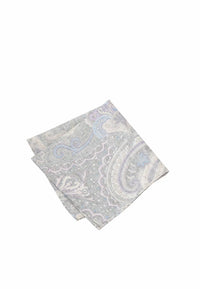 (Grau) Einstecktuch Herren Paisley-Muster Baumwolle – diagonal gefaltet