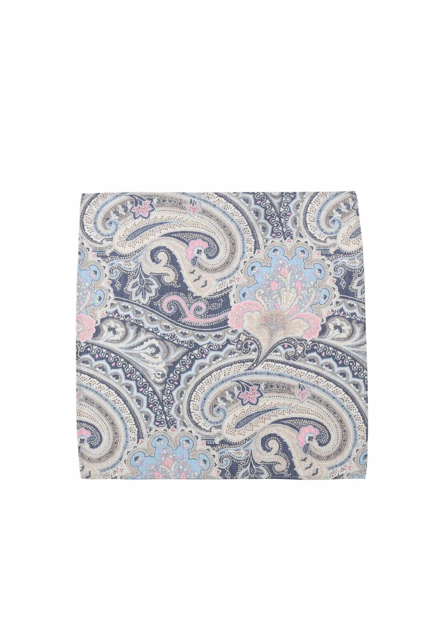(Dunkelblau) Einstecktuch Herren Paisley-Muster 28x28 cm – Gesamtansicht