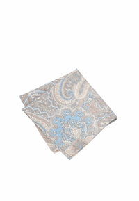 (Beige) Einstecktuch Herren Paisley-Muster Baumwolle – diagonal gefaltet