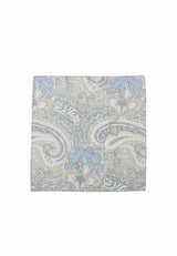 (Grün) Einstecktuch Herren Paisley-Muster 28x28 cm – Gesamtansicht