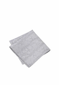 (Hellgrau) Einstecktuch Herren Paisley Seide – diagonal gefaltet
