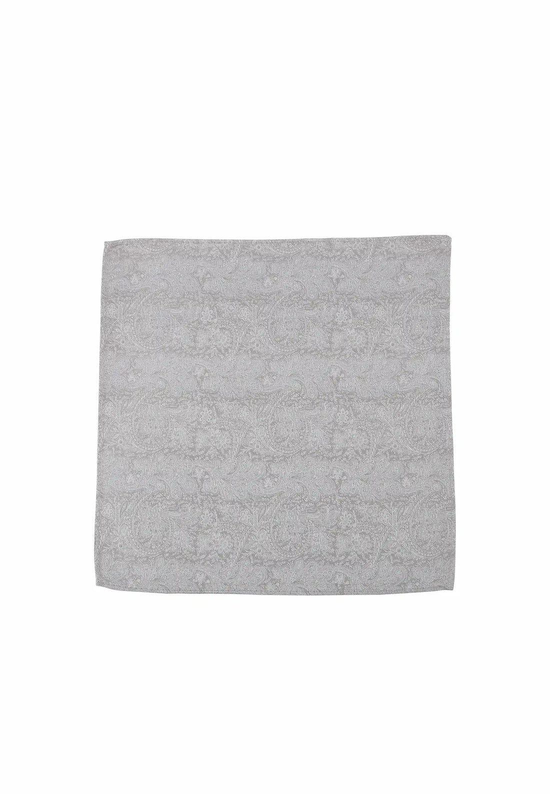 (Beige) Einstecktuch Herren Paisley Seide 28x28 cm – Gesamtansicht