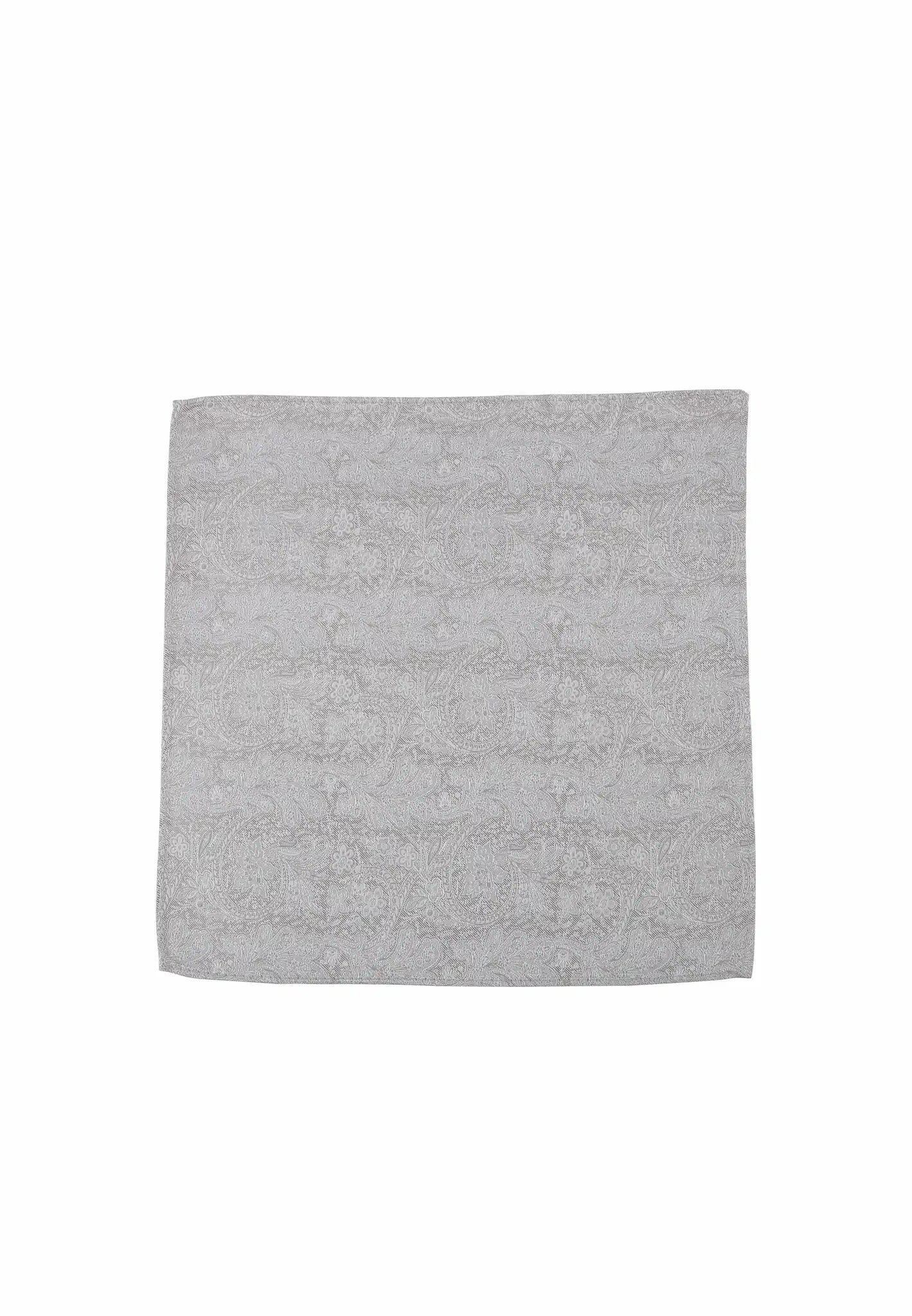 (Beige) Einstecktuch Herren Paisley Seide 28x28 cm – Gesamtansicht