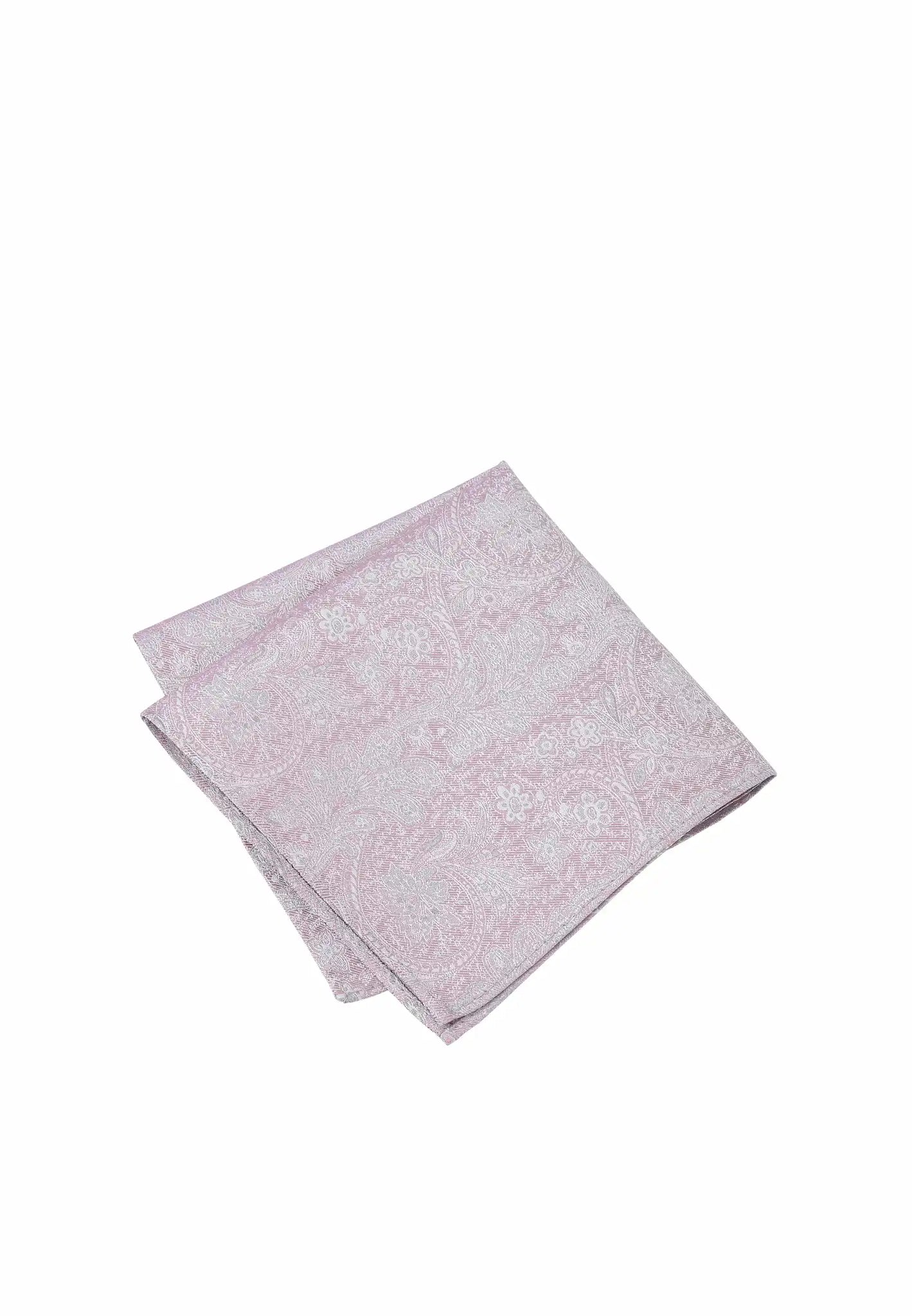 (Rosa) Einstecktuch Herren Paisley Seide – diagonal gefaltet