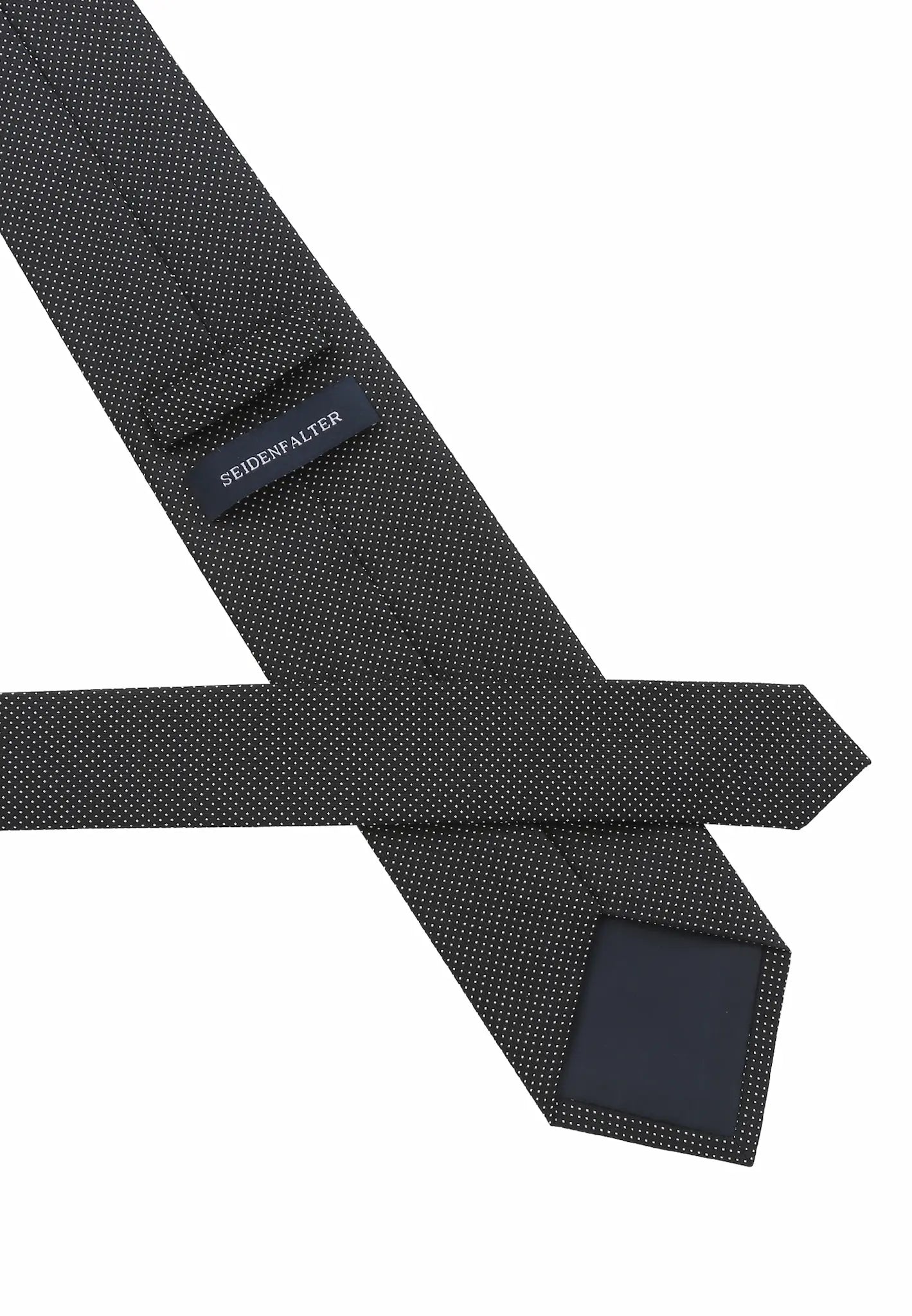 (Schwarz) Seidenkrawatte Picoté Detail Materialstruktur 100% Seide