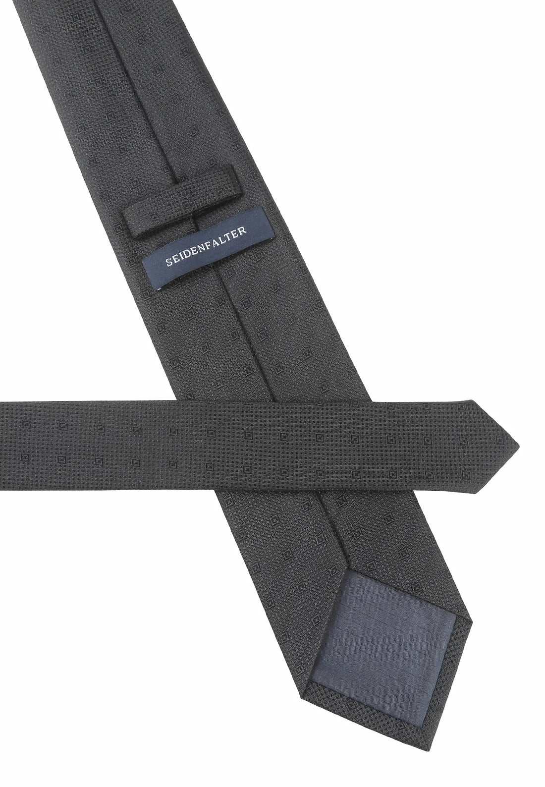 (Schwarz Mikrostruktur) Trauerkrawatte Mikrostruktur – Rückseite Label